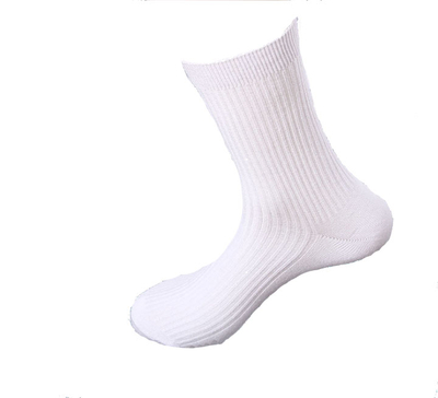 Customized Pure White Men Cotton Crew Socks