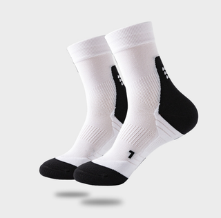 White Color Mens Athletic Compression Running Socks 