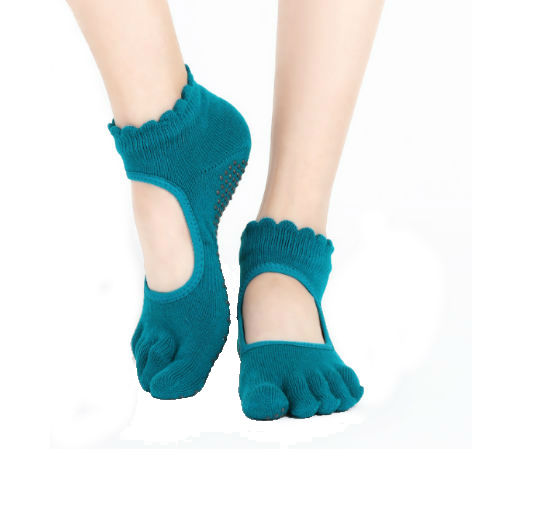 Cotton Full Toe Pilates Grip Socks for Women
