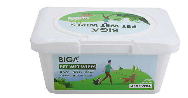 Disposable Organic Antibacterial Pet Grooming Cleaning Wet Wipes Supplier