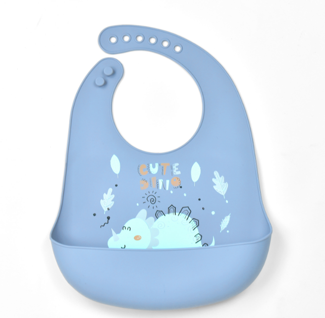 Bpa free waterproof soft silicone baby bibs with pocket